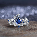 Oseew Kite Cut Sapphire engagement ring set(Sapphire)
