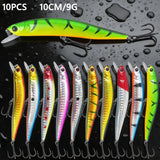 LUREBITE 43PCS Bass Fishing Lures Kit Set Topwater Hard Baits Minnow Crankbait Pencil VIB Swimbait for Bass Pike Fit Saltwater and Freshwater