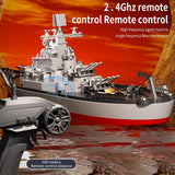 GoolRC Remote Control Warship RC Military Battleship, 1:390 Scale Remote Control Boat for Lakes and Rivers, 2.4GHz RC Armed Cruiser Boat Model with Low Battery Alarm and 3 Batteries for Adults