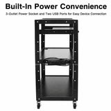 Mobile AV Cart, 4-Tier Rolling Equipment Workstation with Wheels