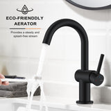KENES Matte Black Bathroom Sink Faucet, Bathroom Faucets Single Handle Modern Prep Wet Bar Sink Faucets with Drain Assembly & Deck Plate, Farmhouse RV Camper Outdoor Utility Faucet, KE-9005B-2