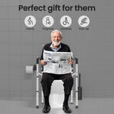 Careboda Toilet Safety Rails, Toilet Frame for Seniors, Elderly & Disabled, Toilet Rails Adjustable, Foldable Toilet Handles, Non-Slip Foot Mats, Easy to Store, Fit Any Toilets, 300lbs Capacity