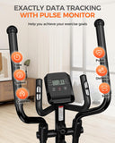 pooboo Elliptical Machine, Elliptical Exercise Machine with 16-Level Resistance&Hyper-Quiet Magnetic Driving System, Elliptical Machine for Home with LCD Monitor&15.5IN Stride, 350LBS Weight Capacity pooboo