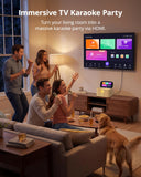 Ikarao Karaoke Machine for Adults, with Lyrics Display Screen, 2 Self-Charging Wireless Microphones, Autotune & EQ, 140W Speaker, Connect TV, Portable Karaoke System for Home, Family, Party, Travel