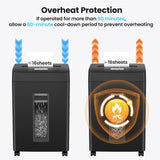 Locksworth 16-Sheet Cross Cut Paper Shredder, 6 Gallon Heavy Duty Commercial Shredder for Home Office