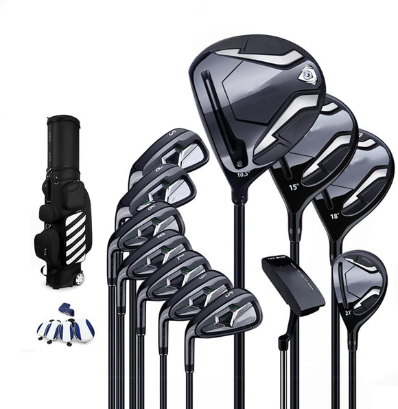 12 Piece Left Handed Golf Clubs, Mens Right Hand Golf Club Set, with Golf Bag, Adjustable Angle, Golf Club Sets for Men