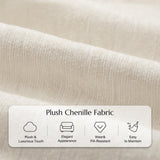 Beige Loveseat Sofa, 64" Modern 2-Seater Chenille Couch for Living Room