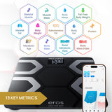 INEVIFIT EROS Bluetooth Body Fat Scale Smart BMI Highly Accurate Digital Bathroom Body Composition Analyzer with Wireless Smartphone APP 400 lbs 11.8 x 11.8 inch (Black)
