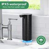 Automatic Hand Soap Dispenser Touchless: Foaming Soap Dispenser Stainless Steel - Free Touch Electric Soap Dispenser Rechargeable with Sensor for Bathroom, Commercial (Black)