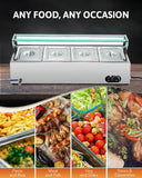 Wilprep Commercial Food Warmer for Parties Hotels Restaurants, 1200W Buffet Server & Warmer, 4pc Electric Warming Tray or Sauces, Catering with 4 Stainless Steel Chafing Dishes, Silver