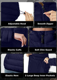 ATLASLAVA Women's Packable Puffer Jacket Hooded LightWeight Down Coat Winter Windproof Warm Quilted Short Navy Blue L