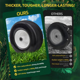 USCaster 13x6.50-6 Lawn Mower Tires Flat Free with Rim Assemblies (2 Pack),Universal 13x6.5-6 Solid Smooth Rubber Zero-Turn Lawn mowers Tire,5.5"-7.72”Centered Hub and 3/4" extra 5/8" 1/2” Bushings
