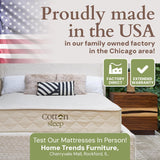 COTTON SLEEP All Natural Mattress (100% Organic Cotton, & Wool, Made in The USA) Non Toxic, Fiberglass Free Hybrid Pocket Coil and Plush Foam Bed in A Box Medium Soft - Twin, 13"