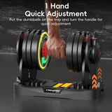 Upgraded Adjustable Dumbbells Set 52.5 lbs, 15 Weights Dumbbell Set, Quick Adjustable Dumbbells For Men Women Home Gym with Anti-Slip Handle, Safe and No Falling