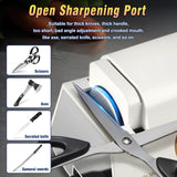 Professional Electric Knife Sharpeners with Diamond Abrasives and Precision Angle Guides, Multifunctional 4-Stage Slots and a hidden Knife Sharpener Rod, Suitable for various knives, scissors, axes ﻿