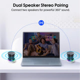 Rotary Bluetooth Shower Speaker with RGB Lights, IPX5 Waterproof Portable Speaker with Suction Cup, Deep Bass Mini Bluetooth 5.3 Speaker with Built-in Mic, 8H Playtime for Bathroom, Pool & Travel