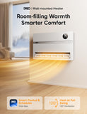 Smart Wall Heater, Electric Space Heater for Bedroom 1500W, 120° Vertical Oscillation, Adjustable Thermostat Dreo