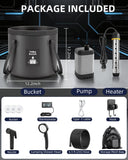 2026 Upgraded Portable Shower with Heater for Camping, 6000mAh Rechargeable Camping Shower Pump with LED Display, 3 Spray Modes 5 Gal Foldable Bucket, Outdoor Shower for Travel RV Pet Bath Car Washing