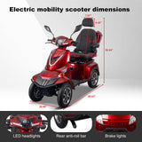 Heavy Duty 4 Wheel Mobility Scooters for Seniors, 1000W Powerful Motor Electric Mobility Scooter, 60V 20Ah All Terrain Mobility Scooters for Travel with Safety Belt/Charger/Basket/Rearview Mirror