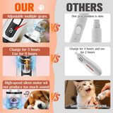 Dog Nail Trimmers Ultra Quiet Electric Pet Dog Nail Clippers Cat Nail Clipper with Led Lights Nail Grinder High Speed Nail File Electric Clippers for Grooming Small, Medium,Large Dogs and Cats (white)