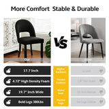 BONBEUR Wooden Dining Chairs Set of 6, Modern Farmhouse Upholstered Kitchen Dining Room Chairs with Linen Fabric & Open Backrest, Rubberwood Legs, Black