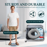 ZXMOBY Comfort Toilet Seat Riser, Ergonomic Slope Design for Easier Sit-to-Stand, No-Tool Portable Aid for Seniors, Post-Surgery, Bariatric, Fits Standard/Elongated Toilets, with Cleaning Tablets