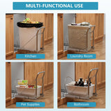 Pull Out Trash Can Under Cabinet with Soft-Close Slides，Heavy Duty Slide Out Under Sink Garbage Can (Not Included Trash Can)