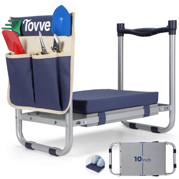 Foldable Garden Kneeler and Seat, Heavy Duty Garden Stool with 10
