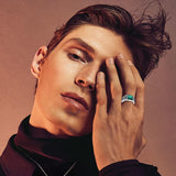 Oseew 2027 Men Graduation Class Senior High School Ring (White Gold)