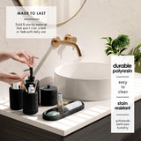 Clara Clark Bathroom Set - Black Bathroom Accessories Set, 19PC Bathroom Accessory Set, Bathroom Sets with Shower Curtain Set, Soap Dispenser & Toothbrush Holder