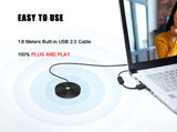 Conference USB Microphone, 360° Omnidirectional Metal Microphone with AI Echo and Noise Cancellation for Meeting Room & Home Office Matosio