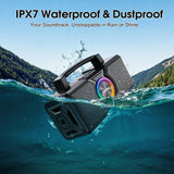 Hupoaf Speakers Bluetooth Wireless,160W Max Loud Bass Outdoor Speaker, IPX7 Waterproof, Boombox Sound, All Day Battery, Wireless TWS Pairing Speakers Portable for Party, Outsides, Beach,Garage