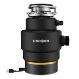 Chooba Garbage Disposal 3/4 HP, Continuous Feed Food Waste Disposer for Kitchen, Quiet Garbage Disposals with Power Cord, Garbage Grinder for Sink, DC Motor, Matte Black & Gold