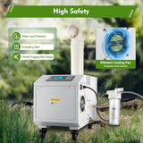 300W Ultrasonic Humidifier, 2.64Gal, 3kg/h(6.6lbs/h) Fog Output, 110V Automatic Humidity Control with Digital Display & Wheels, for Workshop, Warehouse, And Agriculture