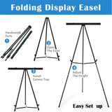 Falling in Art 63 1/2'' Aluminum Flip Chart Easel Stand, Black, 4 Pack