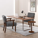 FAGAGA Accent Chairs Set of 2, 2 Solid Wood Armchairs with Side Table