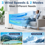 CENSTECH 25" Windowless Portable Air Conditioners w/Double Tanks for 16H Cooling, 3-IN-1 Evaporative Air Cooler, Remote&Smart Timer, 3 Speed&Mode, 120° Swing Swamp Cooler Air Conditioner for Bedroom