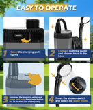 2026 Upgraded Portable Shower for Camping, Rechargeable Camping Shower with LED Display, 5 Gal Collapsible Bucket, 5 Adjustable Speeds, IPX8 Waterproof Portable Shower Kit for Hiking, Car, Pet, Travel
