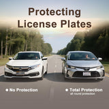 Transparent License Plate Cover and Frames, 2Pack Grey Clear Front and Rear License Plate Holder with Screws & Caps, Unbreakable Car Licence Plate Frame, Universal Fit for Most US Plates