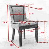 MOOLSUN Fabric Dining Chairs Set of 4, High Back Side Chairs, Modern Padded High-End Tufted Upholstered Chairs with Button-Tufted Back & Rear Pull Tabs, Solid Wood Legs C-Beige-(Wood Legs)