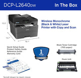 Brother DCP-L26 Series Wireless Monochrome 3-in-1 Laser Printer, 36 ppm in Black, 250 Sheets