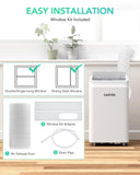 Garvee 12,000 BTU Portable Air Conditioner, 8150 BTU SACC 3-in-1 AC Unit with Cooling, Dehumidifier & Fan Modes, for Rooms up to 550 Sq.Ft, 24H Timer, Remote Control, Window Kit Included