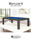 Legacy - Baylor Ⅱ Slate Pool Table W/Premium Billiards Accessories （8FT, Shade Finish）