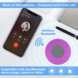 Annlend Bluetooth Shower Speaker Waterproof Wireless Mini Small Cute Portable Water Resistant Bathroom Speaker Suction Cup, Handsfree Speakerphone with Built-in Mic,4hrs of Playtime - Purple