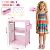 Gugsey Pink Small Nightstand, Kids Nightstand for Bedroom, End Table with Hooks and Holder, Toddler Bedside Table for Girls, Desk Organizer for Office, Dorm (Pink)