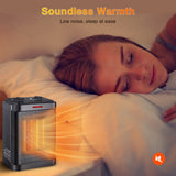 Space Heater for Indoor Use, 1500W PTC Ceramic Heater with Thermostat, Small Space Heater 2S Rapid Heating, 3 Modes, Electric Portable Heater with Safety Protection for Bedroom, Quiet Office