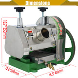 HayWHNKN Manual Sugar Cane Juicer 3 Rollers Sugar Cane Juice Extractor Sugarcane Press Juicer 2.36IN Inlet High Juicing Rate Sugarcane Press Machine with 2 Peeling Knives, 10.6IN Crank Wheel