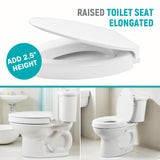 LimLuc Elongated Toilet Seat Risers for Seniors, 2.5 Inch Elevated Toilet Seat with Slow Close, Non-Slip Raised Toilet Seat, 18.5" Fit for Elongated Toilet, White
