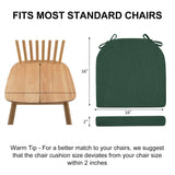 Wellsin Chair Cushions for Dining Chairs 6 Pack - Kitchen Chair Cushions with Ties and Non-Slip Backing