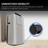 Whynter Portable Air Conditioner 12,000 BTU with Dual Hose Dehumidifier & Cooling Fan for 400 Sq Ft Rooms, Includes AC Unit Window Kit Elite ARC-122DS (7,000 SACC), Silver